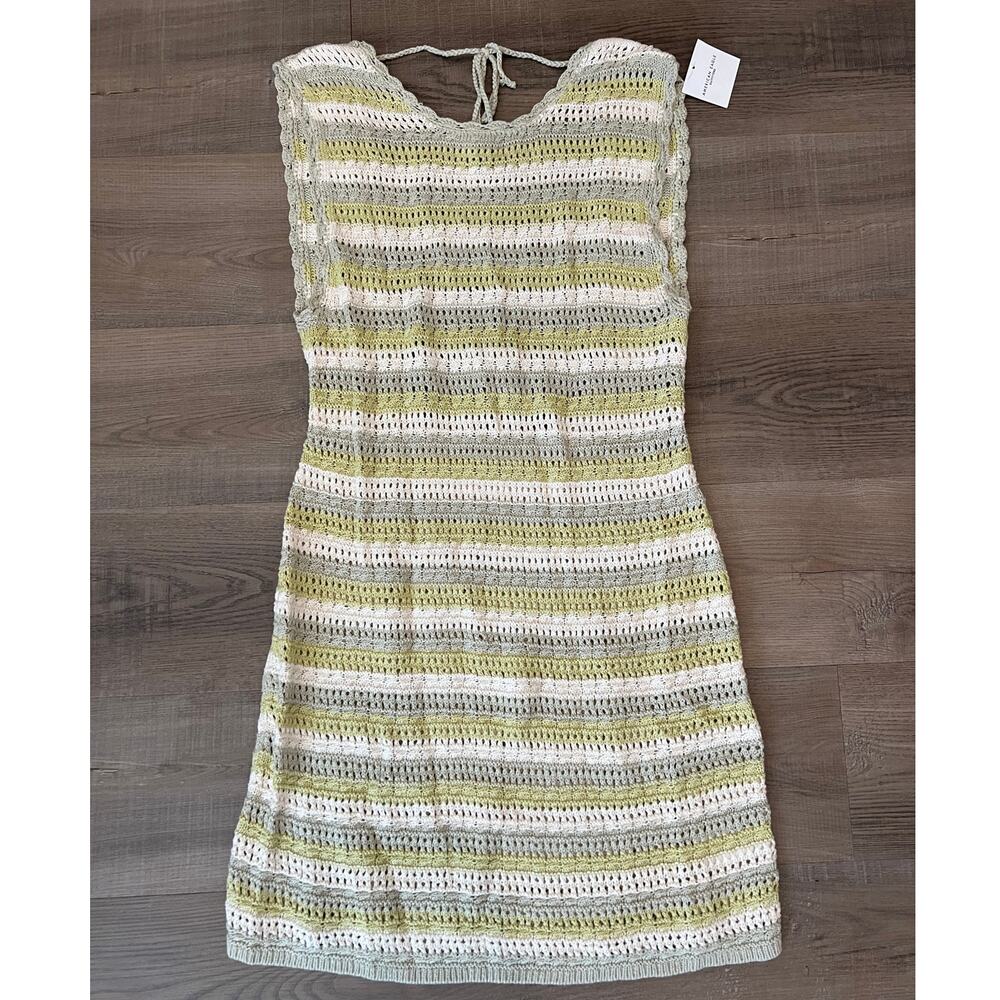 NWT American Eagle Sleeveless Crochet Striped Dress
